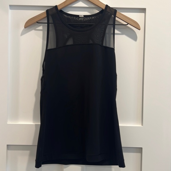 Lululemon Women’s Mesh Racerback Black Tank Top Size 4 - Picture 1 of 4